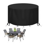 Housse salon de jardin ronde 190 x 80cm noir housse table jardin housse de protection bâche imperméable ... Housse salon de jardin ronde 190 x 80cm noir housse table jardin housse de protection bâche imperméable ...