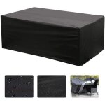 Housse de salon table rectangulaire oxford pour meubles de jardin uv protection (noir) - 210x140x80cm ...