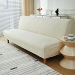 Housse sans accoudoir 3 places extensible imperm�able pour banquette clic clac, beige, taille m