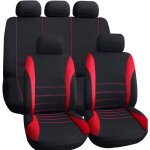 Housses de si�ge auto universel noir rouge, accessoires pour int�rieur de voiture, coussin de si�ge auto ...