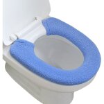 Housse de si�ge de toilettes �paisse lavable bleu -