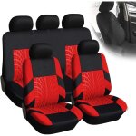 Aougo ? housse de si�ge voiture 9 pi�ces en cuir ? protection optimale contre salissures et poils ? installati ...