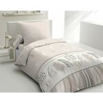Home linge passion - parure de couette microfibre beige 140 x 200 cm - home sweet home