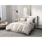 Home linge passion - parure de couette microfibre beige 240 x 260 cm - home sweet home
