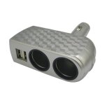 Htc equipement - double prise allume cigare 12v 24v avec 2x usb 3. 1a 5a max