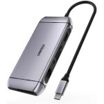 Hub usb multifonction lecteur de cartes sd et tf hdmi 4k vga full hd rj45 9in1 gris