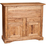 Biscottini - huche  pain en bois massif de tilleul, finition naturelle l115xpr48xh102 cm
