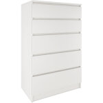 Milan 5 commode contemporaine chambre / salon / bureau 40x70x109. 5 5 tiroirs coulissants meuble de rangemente ...