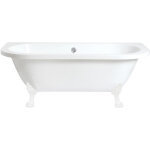 Hudson reed - baignoire murale 168&445x78cm avec pieds pattes de lion blancs