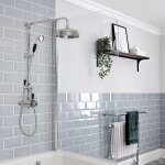 Hudson reed - elizabeth - colonne de douche rétro avec mitigeur thermostatique exposé rétro à double ... Hudson reed - elizabeth - colonne de douche rétro avec mitigeur thermostatique exposé rétro à double ...