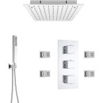 Hudson reed ? colonne de douche thermostatique encastr�e ? pomme de douche carr�e 40x40cm ? acier inoxydable ...