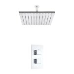 Hudson reed - kit de douche thermostatique � encastrer - design cubique - pommeau plafond 40 x 40cm