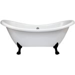 Hudson reed legend - baignoire lot double dos pieds pattes de lion noir 175cm x 73cm