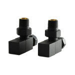Robinets de radiateur d'angle carr (lot de 2) - noir - hudson reed