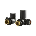 Robinets de radiateur d'angle (lot de 2) - noir - hudson reed