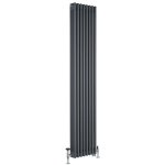 Hudson reed - windsor - radiateur mixte style fonte rtro vertical triple rang et robinets thermostatiques ...