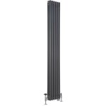 Hudson reed - windsor - radiateur mixte style fonte r�tro vertical triple rang et robinets thermostatiques ...