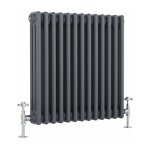 Hudson reed - windsor - radiateur r�tro horizontal triple rang - anthracite - 60cm x 58. 5cm