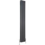Hudson reed - windsor - radiateur r�tro vertical anthracite � colonnes 3 x 6 - 1157 watts - 180 x 29cm ...
