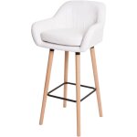 Mendler - 2x tabouret de bar malmö t381, chaise de bar tabouret de comptoir simili cuir, blanc Mendler - 2x tabouret de bar malmö t381, chaise de bar tabouret de comptoir simili cuir, blanc