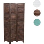 Hw - paravent c - c30, cloison de sparation, style shabby vintage, 170x120 cm - brun