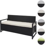 Poly - rattan banc 3 places hwc - f39 - banc de jardin coffre - rangement coussin d'assise - anthracite ...