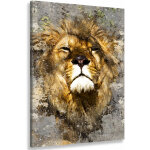 Hxadeco - tableau animaux touche artistique du roi lion - 50x80 cm Hxadeco - tableau animaux touche artistique du roi lion - 50x80 cm