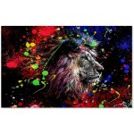 Hxadeco - tableau lion graffiti pop art - 80x50cm - made in france