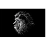 Hxadeco - tableau lion aux yeux bleus - 80x50cm - made in france