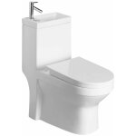 Aqualine - hygie - wc  poser avec lave - mains, dualflush, blanc pb104w