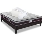 Hypsom - pack prt  dormir divin 140x200 cm matelas ressorts ensachs + sommier + accessoires