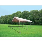 I giardini del re - abri voiture gazebo structure acier magnum plateau e'cru en polyester et rideaux ...