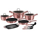 I - rose batterie de cuisine � induction 12 pi�ces aluminium antiadh�sif sans pfoa rose - berlinger haus ...