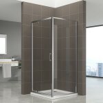 Saniverre - ibea cabine de douche h. 190 cm porte pivotante verre 6 mm transparent 70 x 80 cm (porte ...
