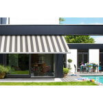 Ici store - toile pour store banne 4, 8 x 3 m toile dickson blanc gris 460 x 320 cm