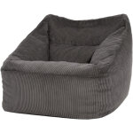 Pouf fauteuil en velours ctel morgan, xxl pouf geant pour salon, pouf poire adultes, gris anthracite, ...
