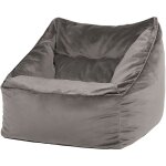Icon - pouf fauteuil en velours natalia, xxl, pouf de salon gant, pouf poire adultes, gris anthracite ...
