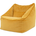 Icon - pouf fauteuil en velours natalia, xxl, pouf de salon gant, pouf poire adultes, jaune ocre
