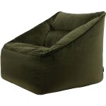 Icon - pouf fauteuil en velours natalia, xxl, pouf de salon gant, pouf poire adultes, vert olive