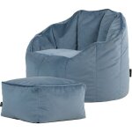 Icon pouf fauteuil en velours sirena et repose - pieds, poufs de salon, chambre, adultes, bleu minéral ... Icon pouf fauteuil en velours sirena et repose - pieds, poufs de salon, chambre, adultes, bleu minéral ...