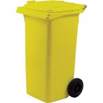 Ics - poubelle a' roulettes jaune de 240 l avec deux roues cm 72x58x106h poubelle pour la collecte se'pare'e ...