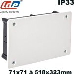 Ide - bo�te de d�rivation � sceller avec cache en plastique blanc - dimensions boite et couvercles - ...