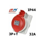 Ide - prise femelle 3p + t 32a tanche ip44 ou ip67  encastrer sur coffret - tanche ip67 ou ip44 - ...