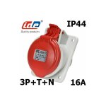 Prise femelle 3p + n + t 16a tanche ip44 ou ip67  encastrer sur coffret - tanche ip67 ou ip44 - ip44 ...