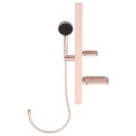 Ideal standard - alu + - set de pommeau de douche, barre et flexible, 2 jets, ros bd586ro