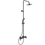 Ideal standard cerafine o - set de douche avec mitigeur de baignoire, diam�tre 20 cm, 1 jet, noir bc749xg ...