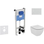Ideal standard - prosys - ensemble pour wc suspendu, cuvette et abattant tesi, plaque de dclenchement ...
