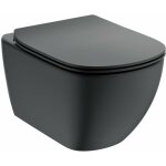 Ideal standard - tesi - wc suspendu avec abattant softclose, aquablade, noir t3546v3