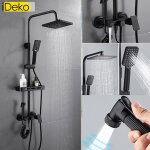 Ideko - colonne de douche robinet de salle de bain mural avec pommeau de douche bidet en laiton c�ramique ...