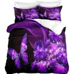 Ideko - parure de lit 220x240cm 2 personnes papillon et fleurs violettes 3d effet 3 pieces 1 housse de ... Ideko - parure de lit 220x240cm 2 personnes papillon et fleurs violettes 3d effet 3 pieces 1 housse de ...
